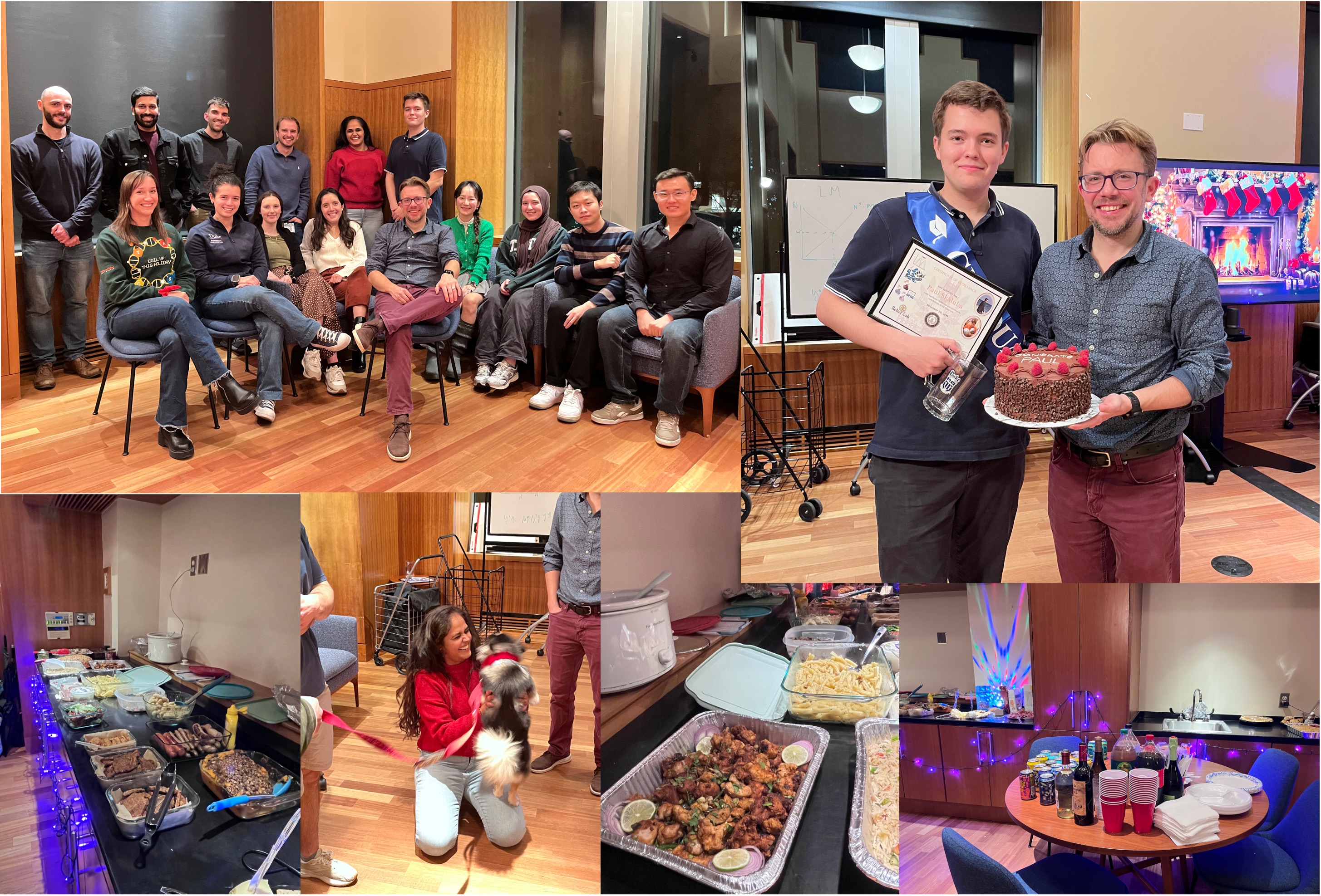 Enjoyed our annual lab potluck, celebrating the holidays and Paul's graduation!