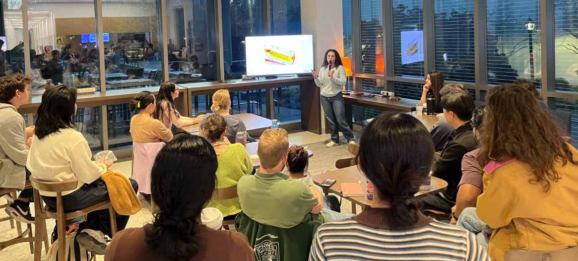 Sophia giving a talk